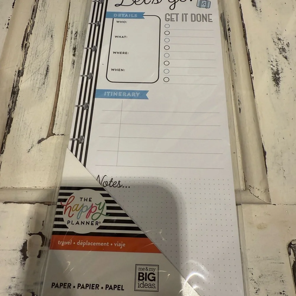 The Happy Planner Travel Itinerary Notepad
